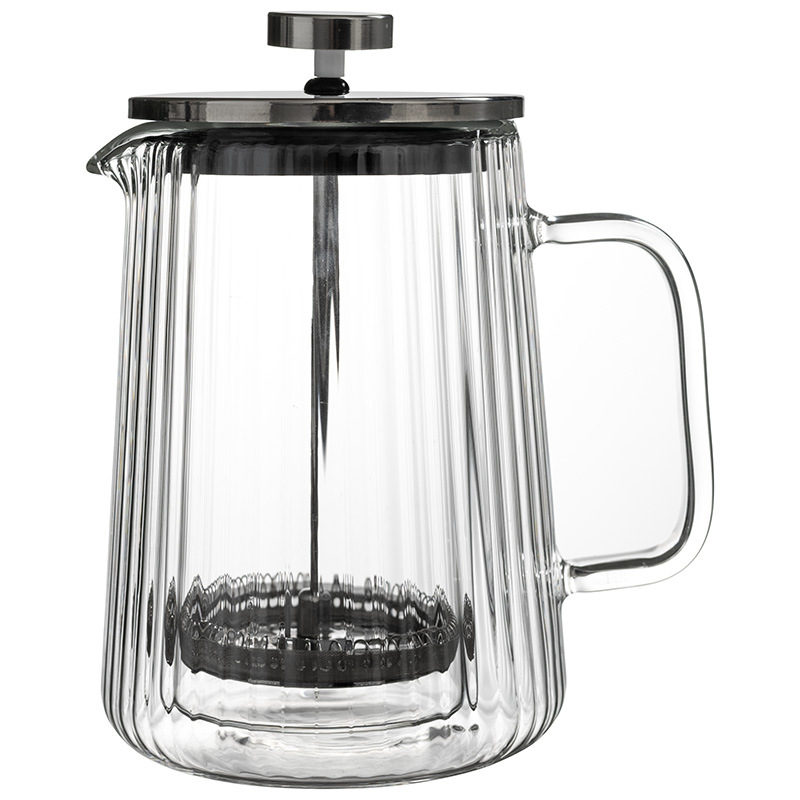 Cafetera de café transfronteriza de alta borosilicina de vidrio de filtración de presión doméstica de doble capa resistente al calor de burbujas de leche fría fría fría fría