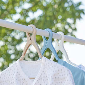 厂家直供1088防风儿童衣架防掉落防掉卡扣阳台塑料小号晾衣架3pcs