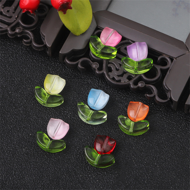 DIY Jewelry Accessories Classification 10 Sets/Pack 7 * 14mm 9 * 9mm Less Than 1mm Glass Flower DIY Jewelry Accessories Beads