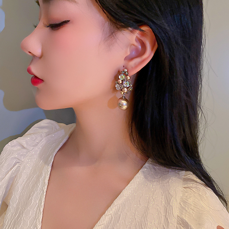 Geometric Diamond Alloy Artificial Gemstones Earrings display picture 4