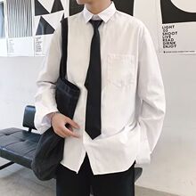 白色衬衫男长袖潮流学生宽松衬衣dk制服情侣套装学院风毕业照班服