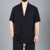 F15 short sleeve cardigan black