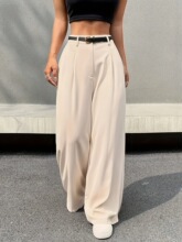 C 92252 Khaki High Waist Wide Leg Pants ����ɫ���ѝ �羳��