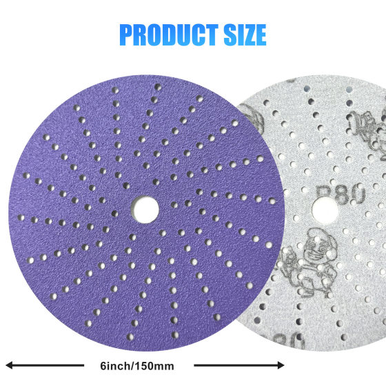 Purple Sandpaper 6” Porous Dust-Free Flocked Sandpaper