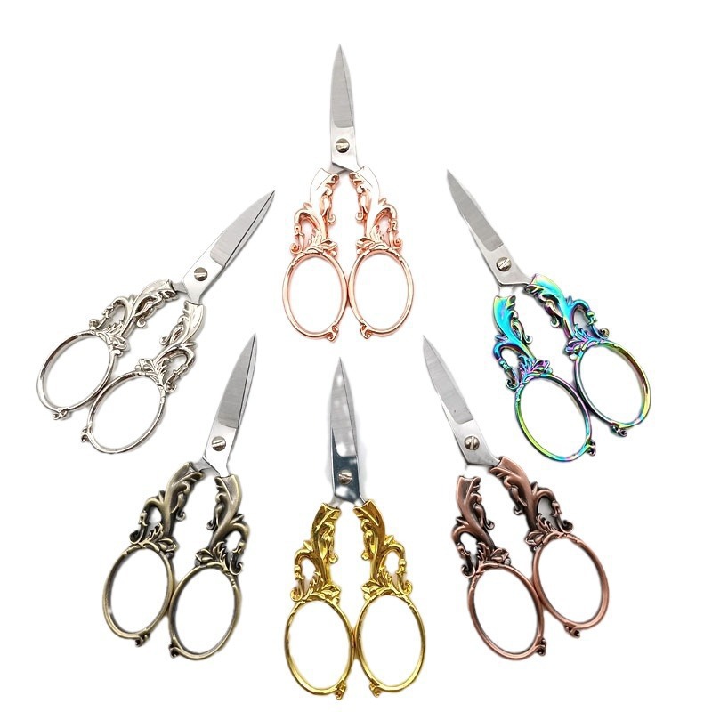 Tijeras pequeñas de acero inoxidable, tijeras retro, tijeras de ciruela, tijeras de cejas, tijeras de coser, tijeras de bordado, tijeras de punto de cruz, comercio electrónico transfronterizo
