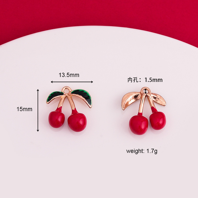 Accesorios de cereza de Manzana de Metal vegetal goteo aceite aleación llavero fruta pendientes pulsera pequeño colgante