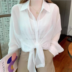 軽量で通気性のある日焼け止めシャツジャケット、女性用春夏アウターウェア、レイジースタイルルーズカジュアルカーディガンニッチトップ