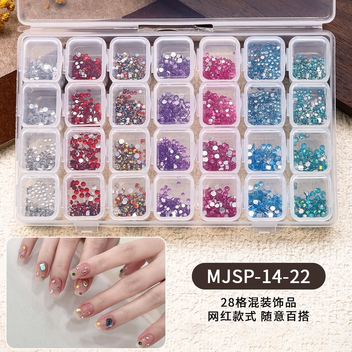 28 joyas de manicura mezcladas, perlas de acero, remaches de estrellas y lunas, conchas de metal, papel de oro y plata, accesorios de uñas, cristal