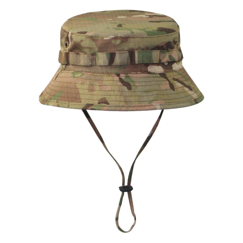 Second-Generation Tactical Camouflage Bucket Hat, Outdoor Sun-Protective Round-Brimmed Hat for Cycling, Hiking, and Mountaineering, Adjustable Size