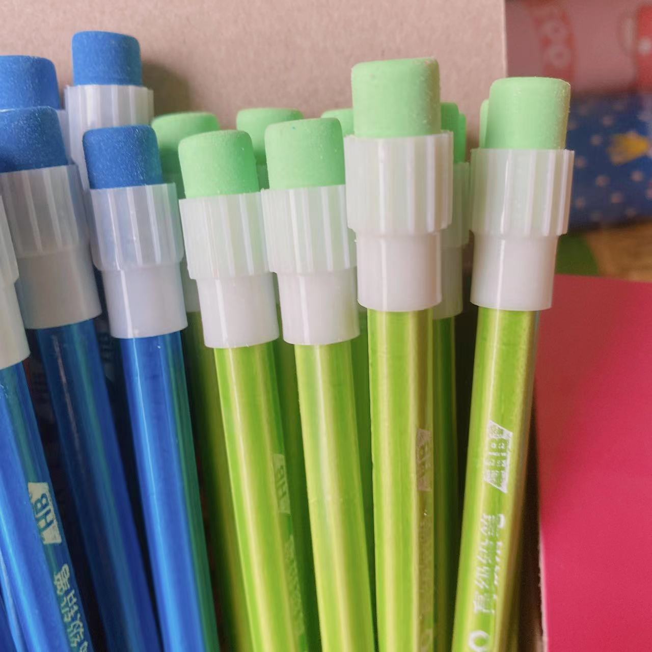 La Escuela Primaria jardín de infantes color flor Polo 3 lápiz de cuero grande con goma HB lápiz papelería de Ventas Directas tienda lote de 2 yuanes