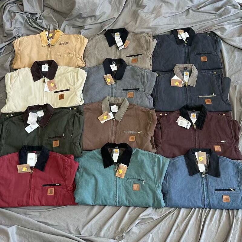 Drop-shipping American-style trendy J97 vintage washed Detroit lapel work jacket, loose fit, plus size Drop-shipping American-style trendy J97 vintage washed Detroit lapel work jacket, loose fit, plus size