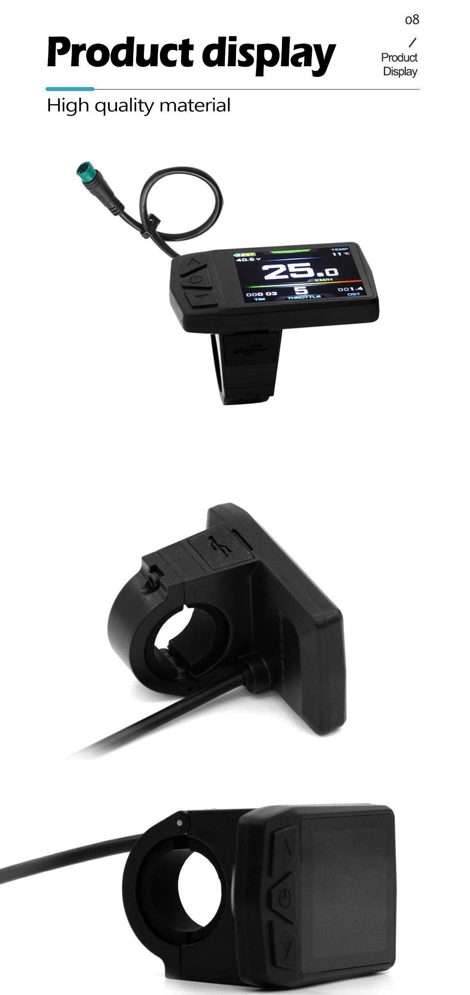 Cross-border hot-selling bicycle modified electric with Quantum KT-TF01U color screen LCD meter/waterproof connector