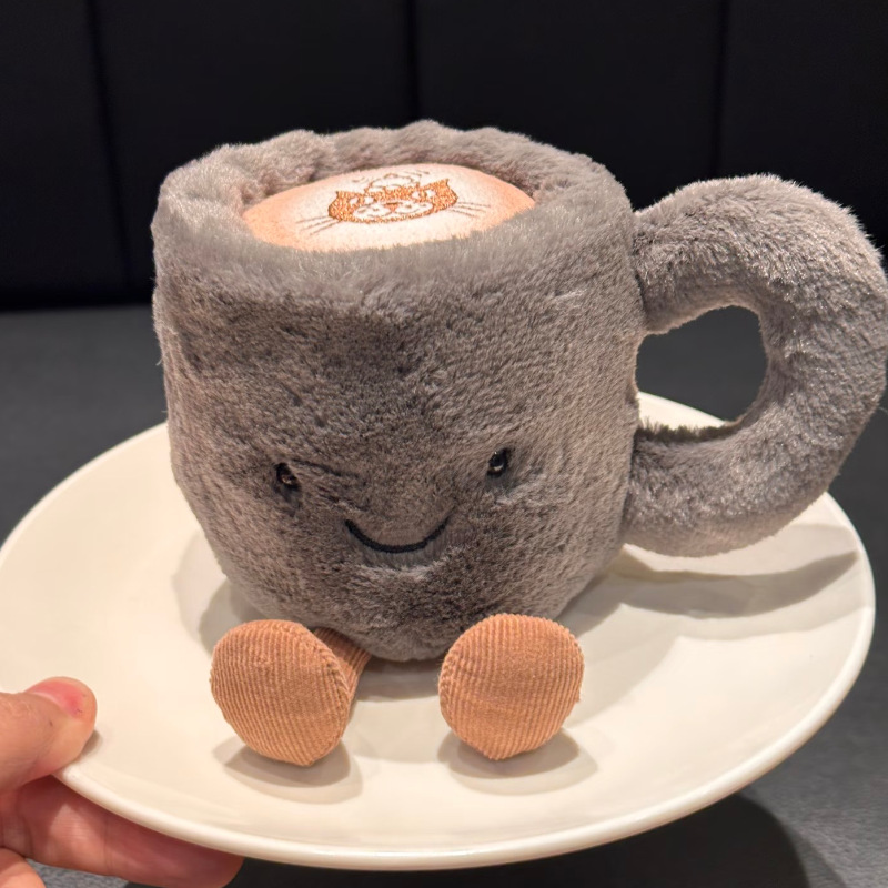 Cat head coffee cup doll