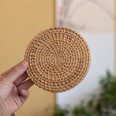 越南藤編杯墊茶具套裝秋藤壺墊品茗杯棕櫚燒水壺墊養壺墊功夫茶具