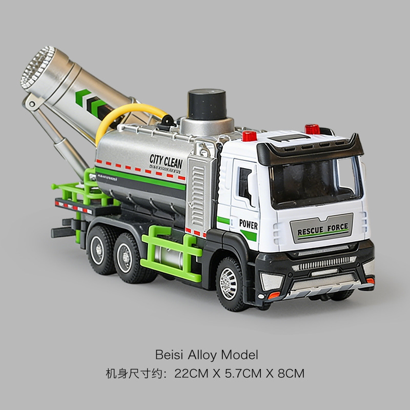 Tianying alloy water spray city dust and haze prevention vehicle model simulation sanitation sprinkler fire fighting engineering vehicle children's toys