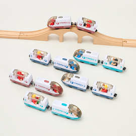 儿童电动带司机小火车充电套装兼容托马斯brio米兔木质轨道玩具
