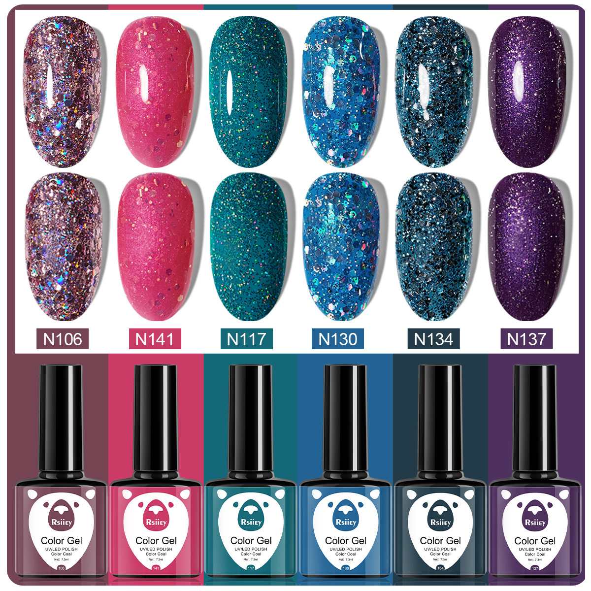 6 colores esmalte de uñas pegamento fototerapia embotellada color popular pintado brillante ojo de gato pegamento UV fototerapia pegamento esmalte de uñas traje de pegamento