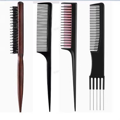 Peine de dientes anchos, peine para peinar el cabello hacia atrás, peine alisador, peine para separar el cabello, peine de maquillaje, peine de estilismo, peine de dientes anchos negro