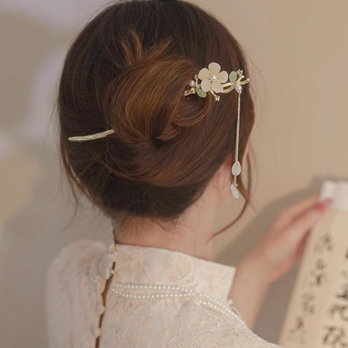 Super fairy ancient wind chime orchid tassel hairpin for women, high-end hairpin, cheongsam, Hanfu, hairpin on the back of the head