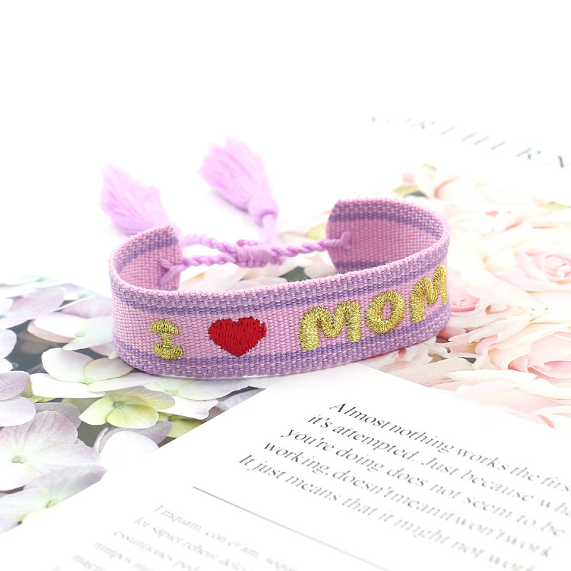Simple Style Letter Polyester Mother'S Day Unisex Drawstring Bracelets display picture 11