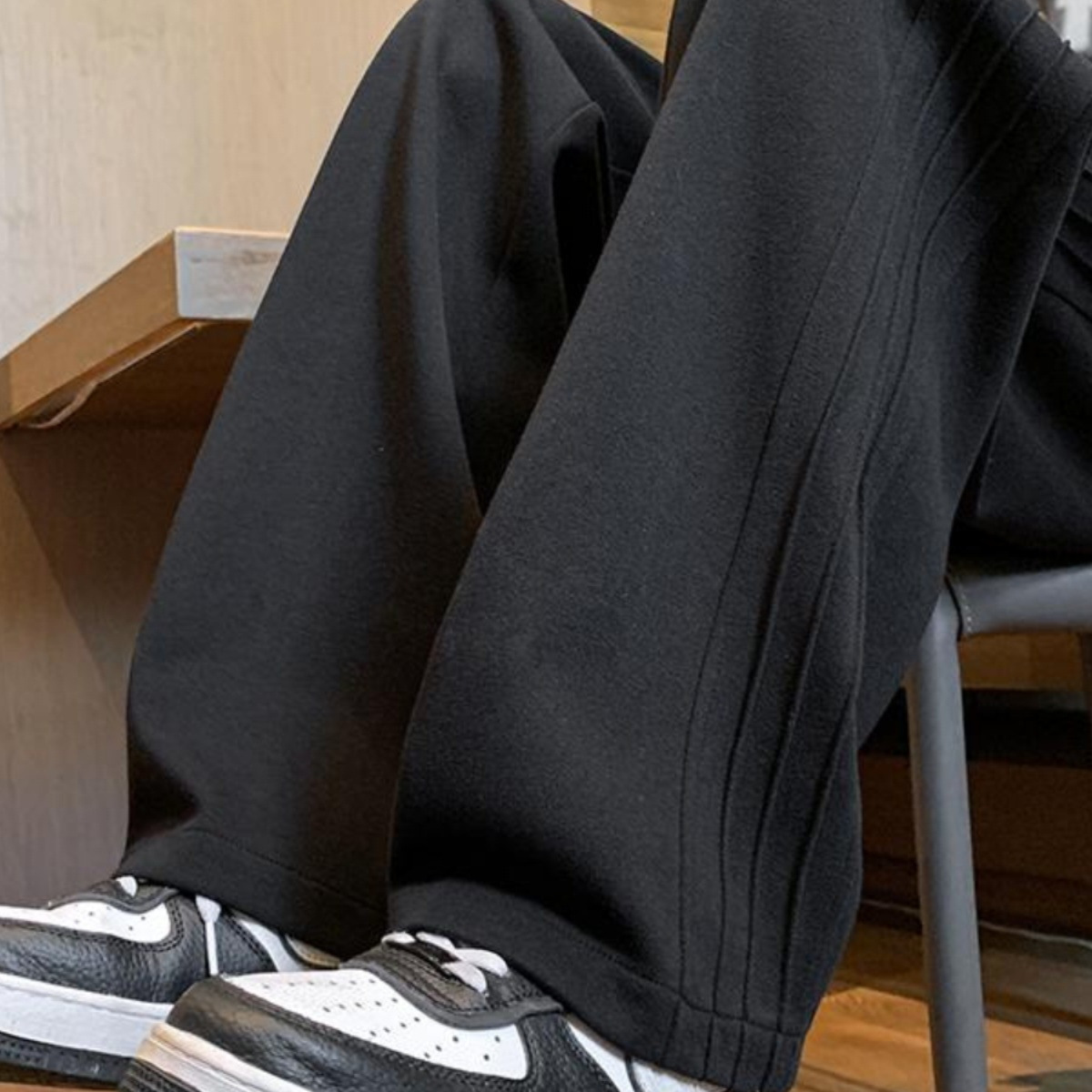 Moda de moda 2024 pantalones casuales pesados primavera y otoño para hombres pantalones largos deportivos de pierna ancha rectos retro estadounidenses