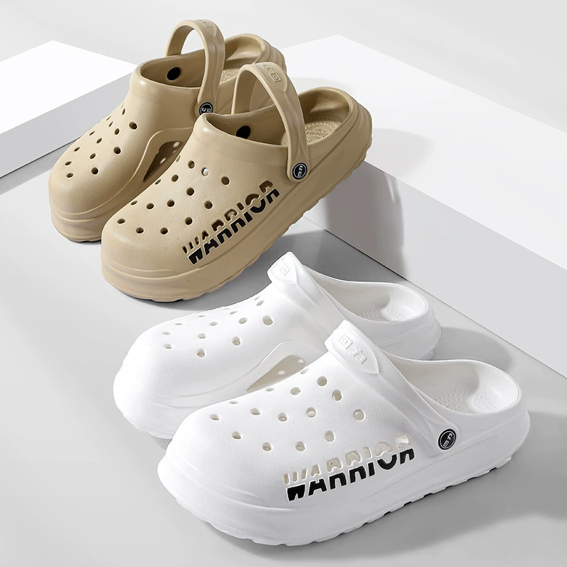 Новые туфли Warrior с дырками, мужская летняя одежда, нескользящая износостойкая пляжная обувь на платформе, дезодорант из ЭВА, домашние сандалии с закрытым носком