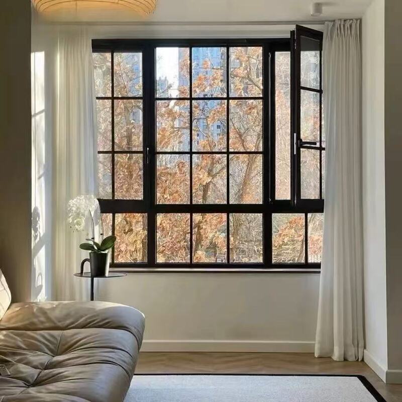French-Style Vintage Lattice Window, Wrought Iron Metal Old Steel Window, White Lattice Window, Cream-Style Window, Indoor Glass Window