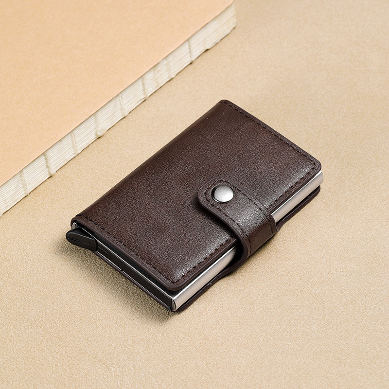 Nuevo tipo de metal automático pop-up bolsa de tarjetas para hombres y mujeres, cartucho anti-magnetizado, caja de tarjetas exquisita y simple, ultra-delgada