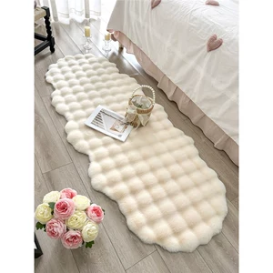 Imitation Rabbit Fur Bedroom Bedside Carpet Girl's Bedside Bubble Plush Floor Mat Bay Window Mat Living Room Coffee Table Sofa Cushion