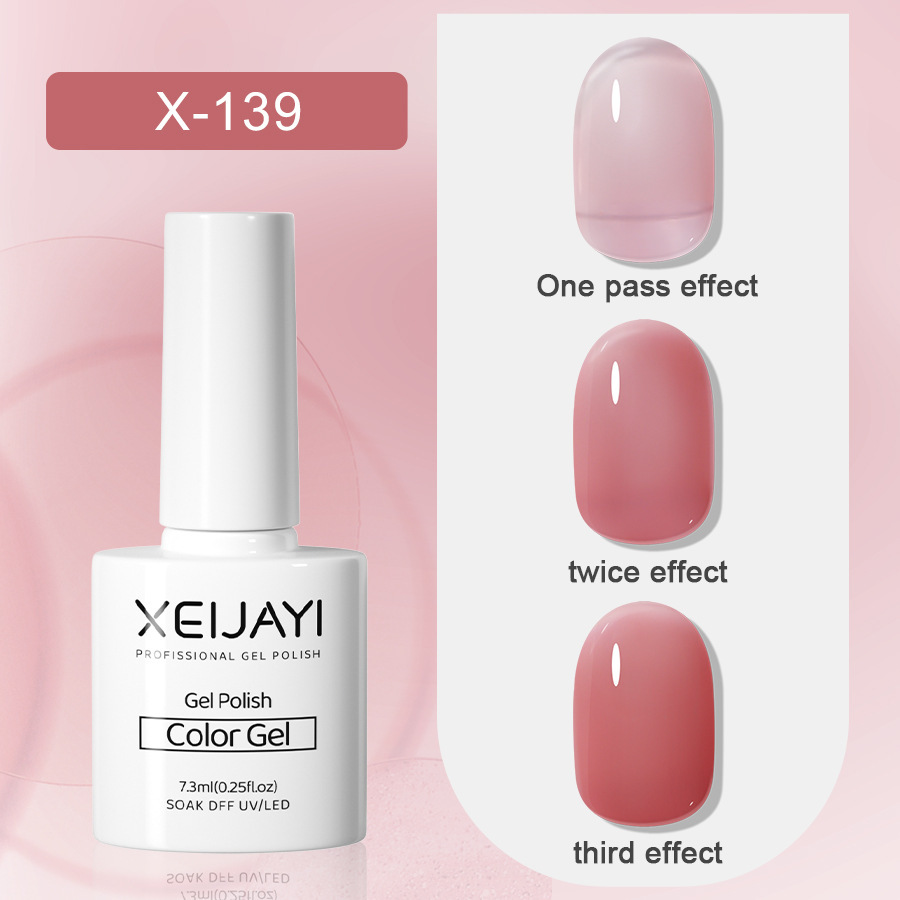 Nail Polish glue nude color ice transparent glue New Internet celebrity popular color jelly nude pink nail phototherapy glue for nail salon