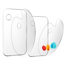 跨境DIY油画水彩带拇指孔颜料调色盘艺术绘画盘亚克力透明调色板