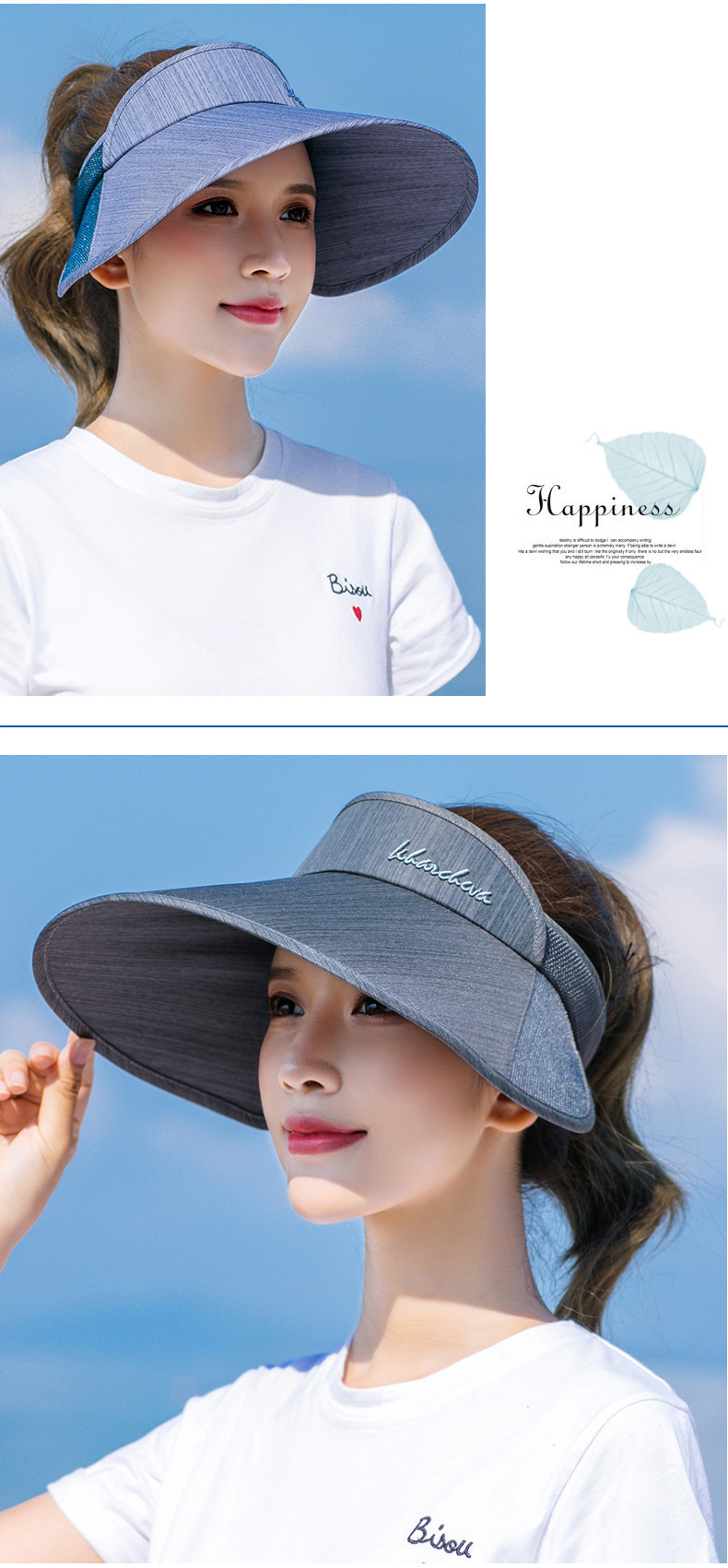 Korean Big Brim Contrast Color Anti-ultraviolet Empty Top Hat display picture 10
