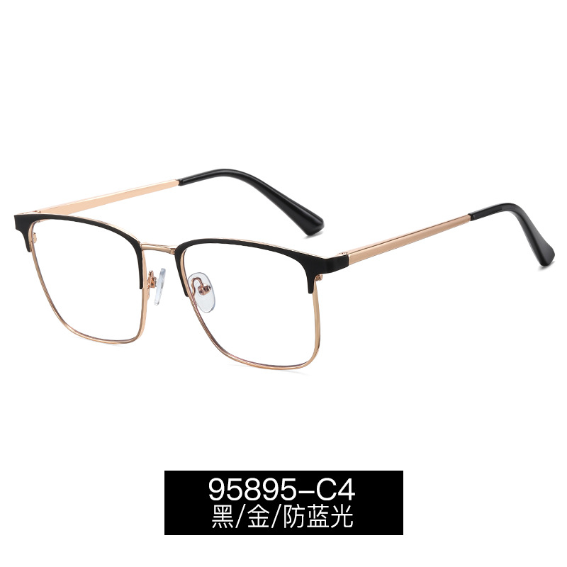 95895 nuevas gafas de miopía marco de negocios de los hombres marco completo a prueba de UV cuadrado anti-azul claro gafas lisas