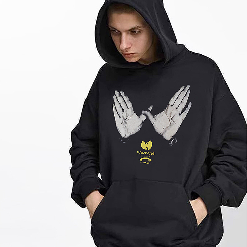 European and American Hip-Hop American Retro Trendy Brand Wutang Wudang Rap Gesture Hooded Sweatshirt Hoodie