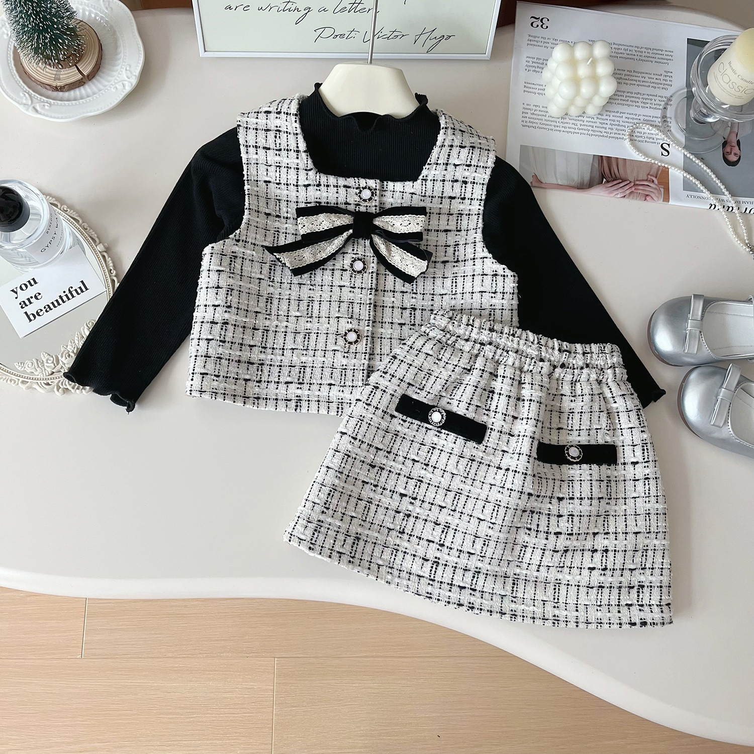 Girls Little Fragrant Style Three Piece Set For Toddler Girls_voghion.com