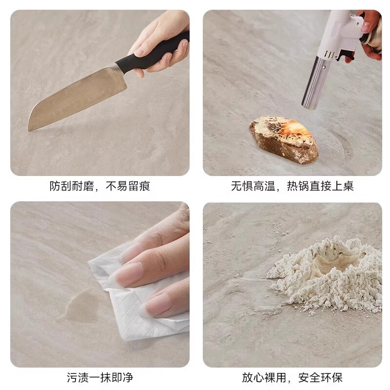 法式复古洞石岩板餐桌椅实木家用高端别墅中古风下挂长方形餐桌子|undefined
