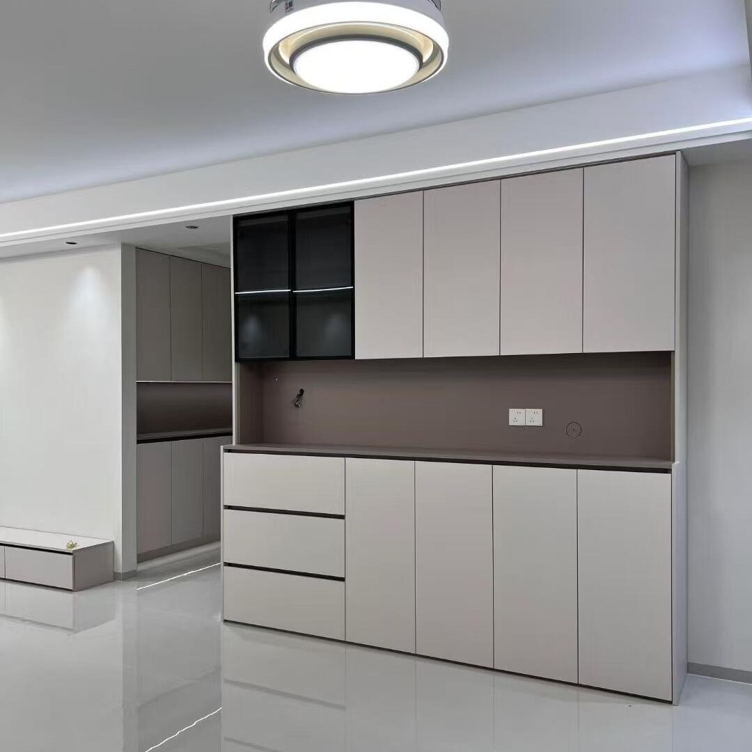Foshan custom-made honeycomb aluminum cabinet factory minimalist sideboard and wine cabinet integrated living room wall-mounted beverage storage
