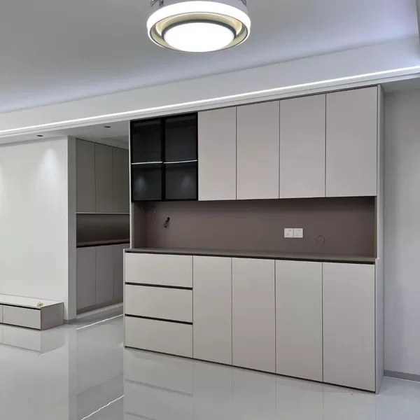 Foshan custom-made honeycomb aluminum cabinet factory minimalist sideboard and wine cabinet integrated living room wall-mounted beverage storage