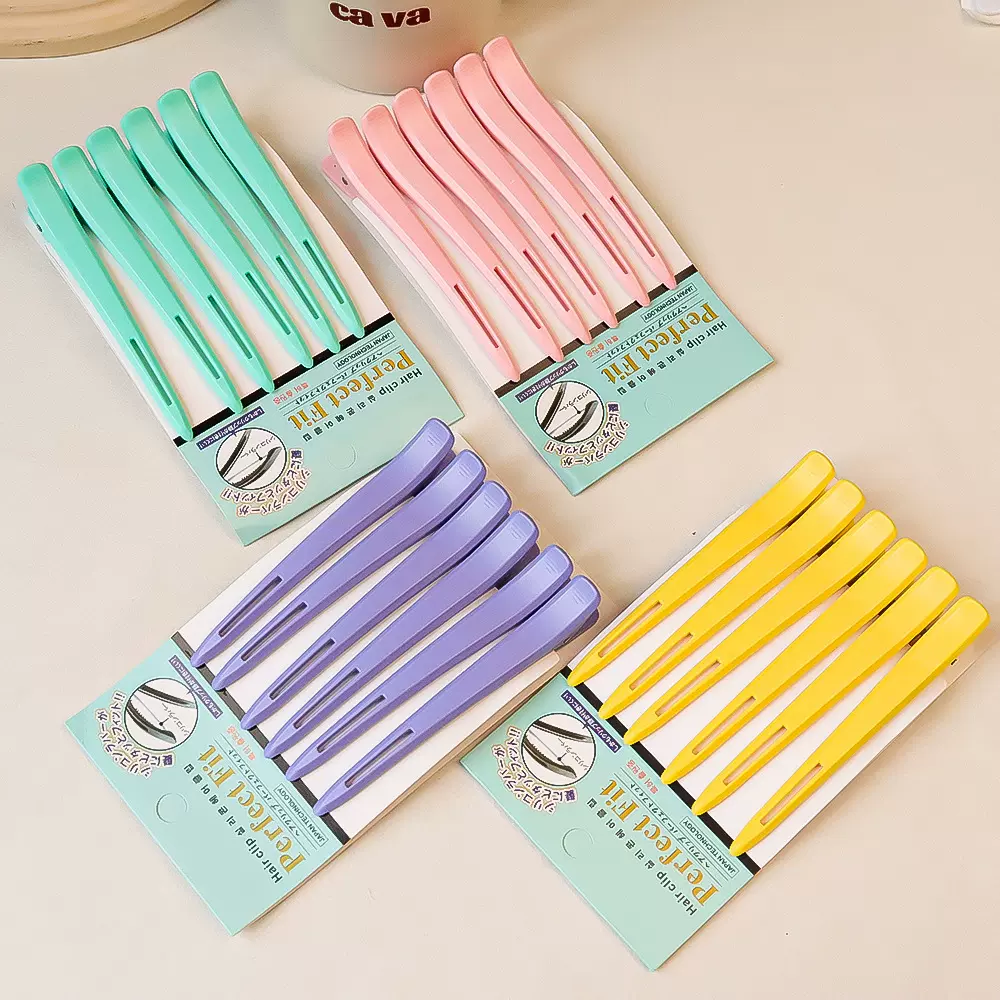 美发无痕夹子刘海分区夹定位夹鸭嘴橡皮筋夹流线剪发夹家用一字夹