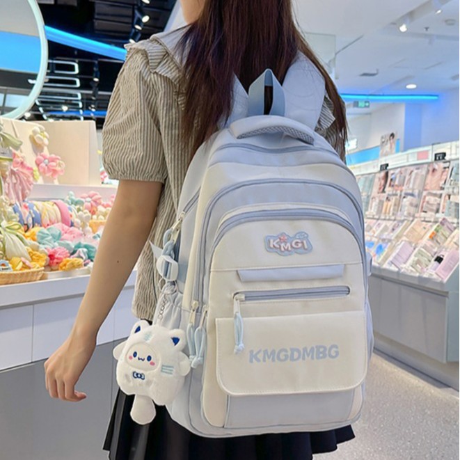 New High-Capacity Ins Style, Fashionable, Simple, Contrasting Color, Versatile School Bag, Junior High School Student Backpack