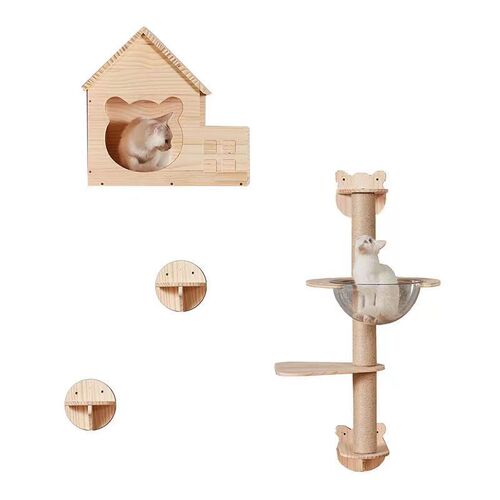 Wall-mounted cat bed space-saving Amazon climbing frame cat villa cat fence spacecraft toy aerial cloud ladder corridor