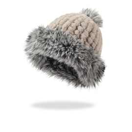 新款加绒针织帽秋冬户外防寒保暖毛球毛线帽女韩版时尚针织帽潮