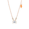 Agile rabbit, necklace, pendant, zirconium, chain for key bag , accessory, 925 sample silver, Korean style