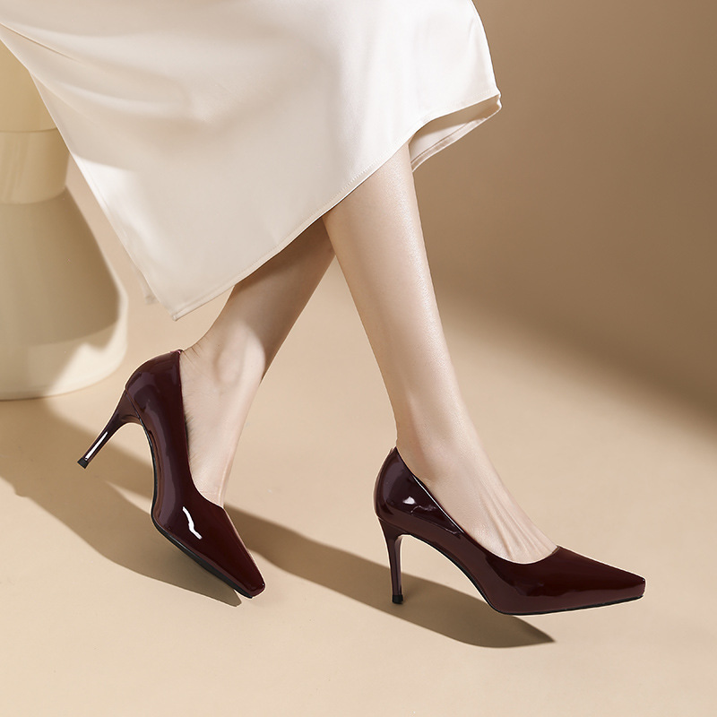 Giày cao gót nữ mũi nhọn đế xuồng, gót 10 cm, miệng nông thanh lịch — Khỏa thân-10cm