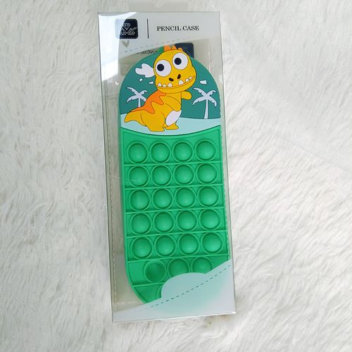 New cartoon student high-quality appearance stationery pencil case 3D stress-relief multi-functional large capacity soft silicone pen bag wholesale