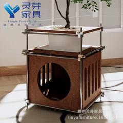 网红DIY光轴猫窝海洋板绿植移动落地置物架宠物猫砂柜亚马逊爆款