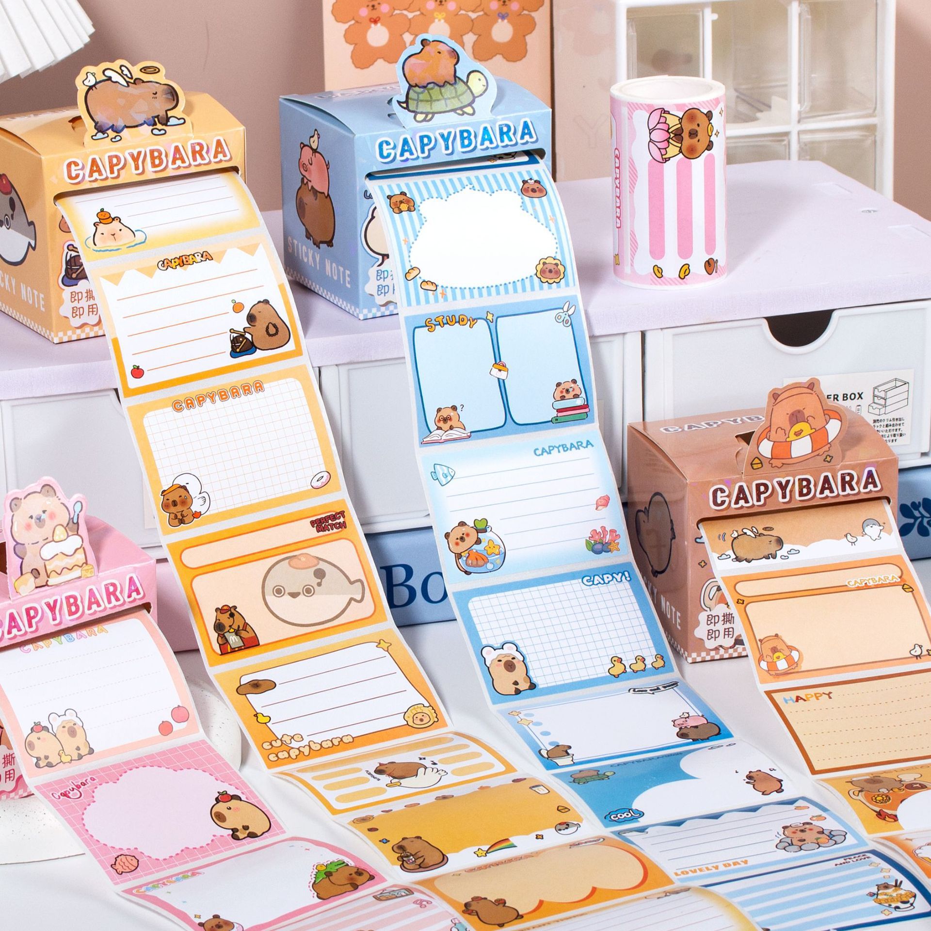 Papel de papel de notas desgarrable de alto valor facial de capíbala tipo extraíble, corrección de errores de la escuela primaria, pegatinas de notas escritas