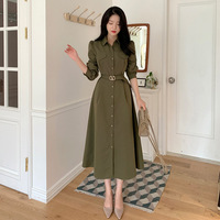 Váy liền thắt eo thắt dây kiểu Pháp thu đông chic Hàn Quốc váy Instagram phong cách chị em khí chất mẫu mới năm nay cho nữ