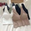 Top with cups, cotton breast pads, tube top, vest, sports bra, underwear, beautiful back, V-neckline