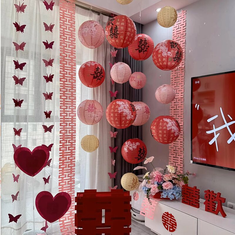 結婚式の部屋の装飾、ハッピーワードランタンセット、男性の新しい家のリビングルーム、女性の寝室のラテアートウェディング用品|undefined